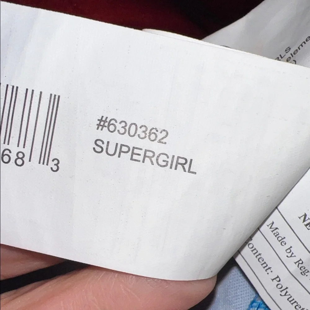 Small Supergirl Kids Costume Dress with Red Cape.